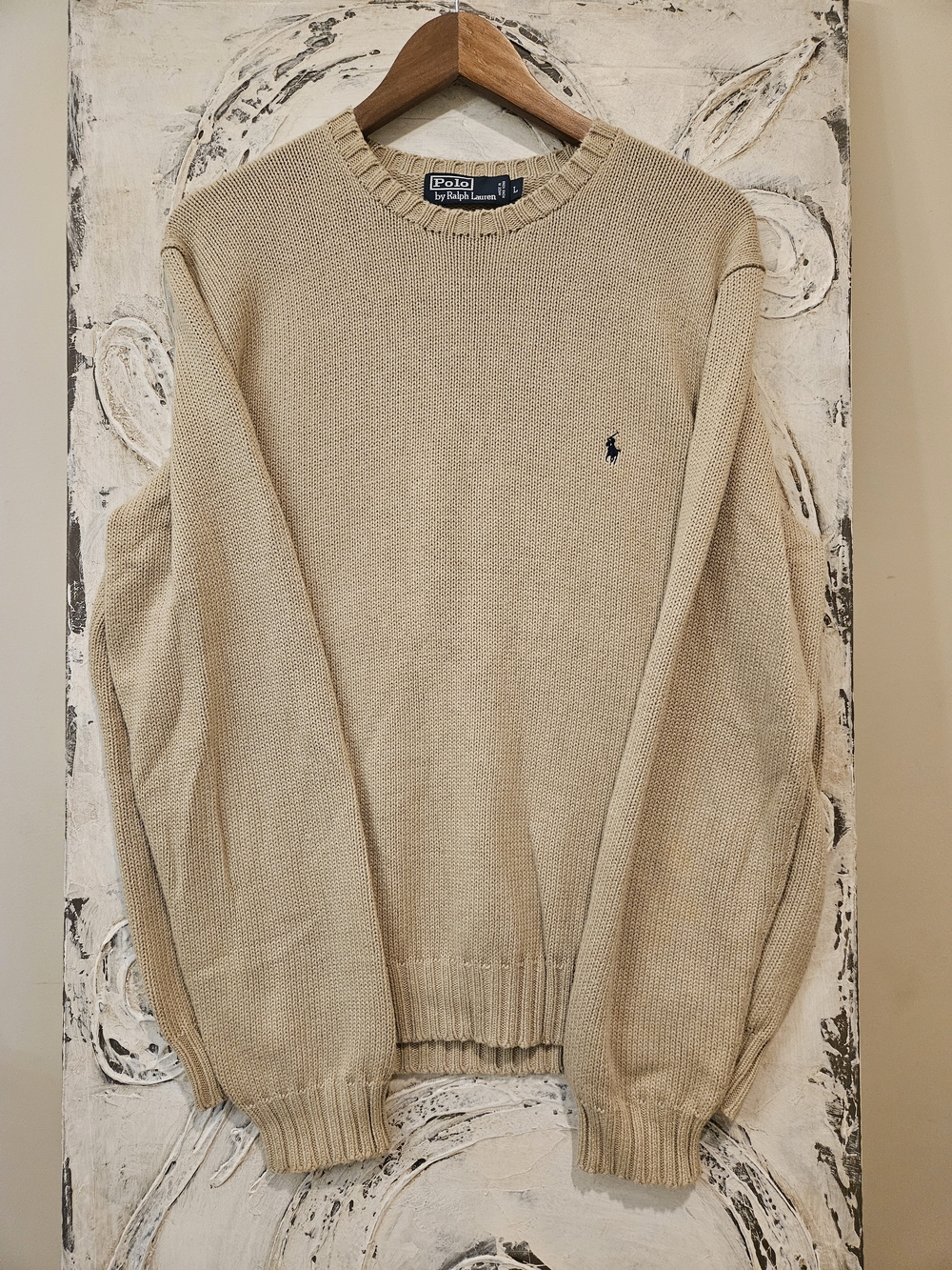 Polo by Ralph Lauren Men’s Cream Crewneck Sweater